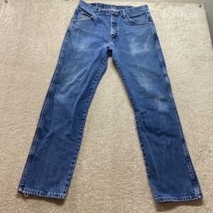 Wrangler Jeans Mens 34x32 Regular Fit Blue‎ Denim Cotton Casual Classic